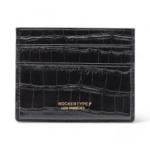 Other - ROCKERTYPE Luxury Cardholder Wallet Crocodile Embossed Italian Leather Black